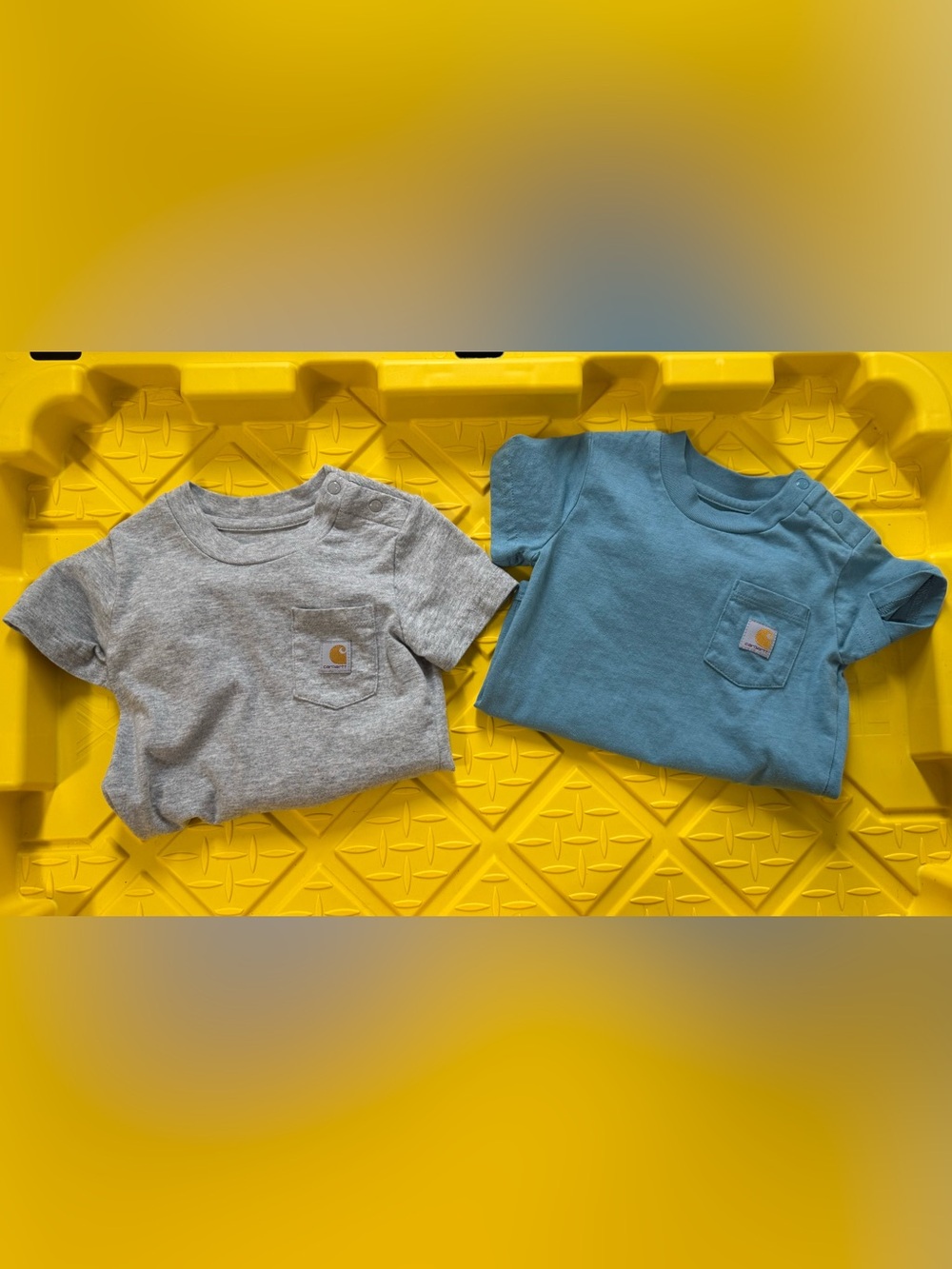 Carhartt Gray and Teal Pocket Short-Sleeve Bodysuit Set BUNDLE